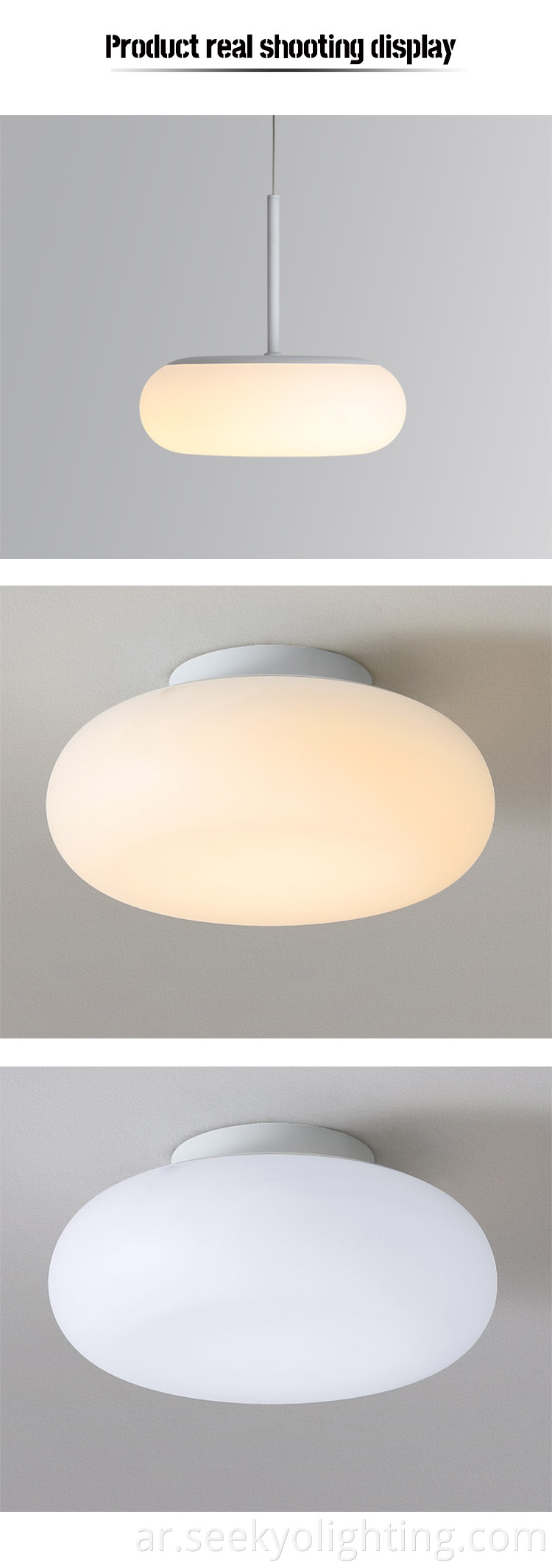 The lamp features a built-in LED light source that produces a soft, warm glow.